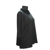 Tunika TRAPEZOWA z luźnym golfem - plaster miodu czarna